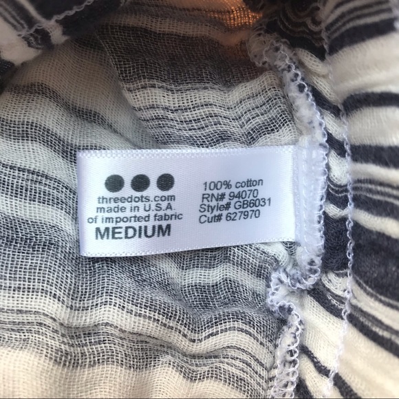 Three Dots Striped Cotton Pants, EUC, M - Picture 6 of 12